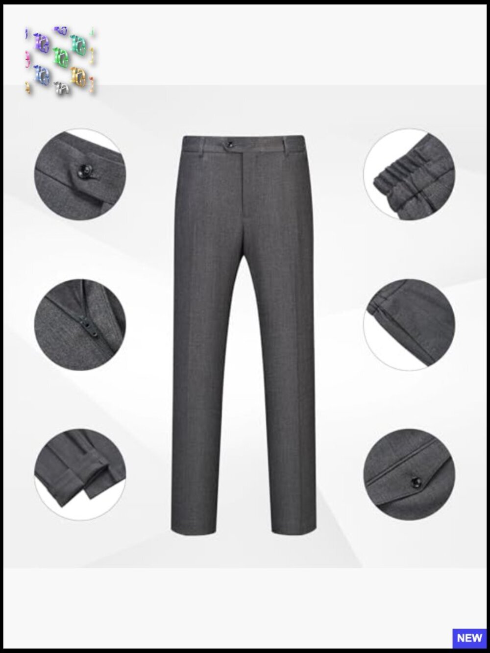 Slim Fit Suit Set One Button Blazer Jacket Pants Tuxedo Classic Formal - Picture 5 of 7